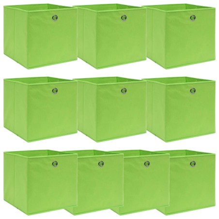 vidaXL Aufbewahrungsboxen 10 Stk. Grün 32x32x32 cm Stoff