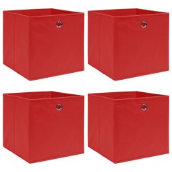 vidaXL Aufbewahrungsboxen 4 Stk. Rot 32x32x32 cm Stoff