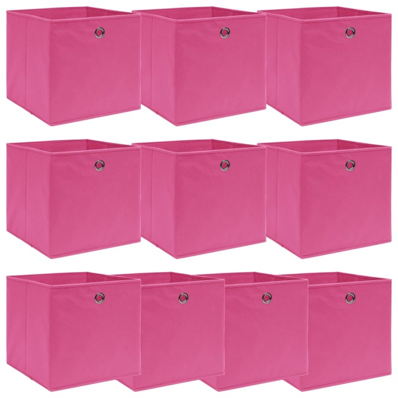 vidaXL Aufbewahrungsboxen 10 Stk. Rosa 32x32x32 cm Stoff vidaXL Aufbewahrungsboxen 10 Stk. Rosa 32x32x32 cm Stoff