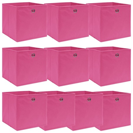vidaXL Aufbewahrungsboxen 10 Stk. Rosa 32x32x32 cm Stoff