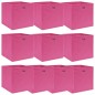 vidaXL Aufbewahrungsboxen 10 Stk. Rosa 32x32x32 cm Stoff vidaXL Aufbewahrungsboxen 10 Stk. Rosa 32x32x32 cm Stoff
