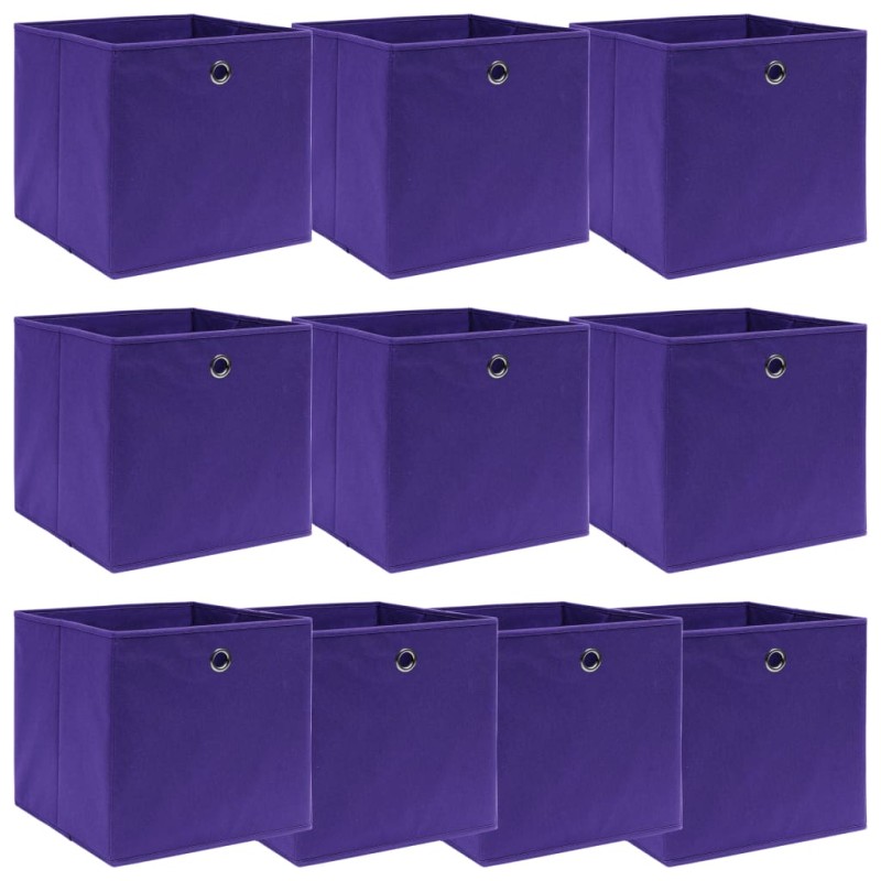 vidaXL Aufbewahrungsboxen 10 Stk. Lila 32x32x32 cm Stoff vidaXL Aufbewahrungsboxen 10 Stk. Lila 32x32x32 cm Stoff
