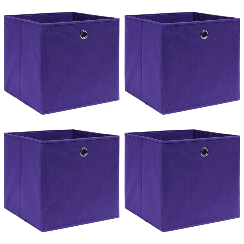 vidaXL Aufbewahrungsboxen 4 Stk. Lila 32x32x32 cm Stoff vidaXL Aufbewahrungsboxen 4 Stk. Lila 32x32x32 cm Stoff