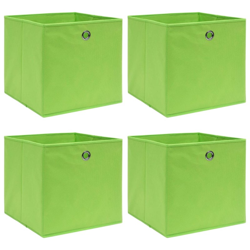 vidaXL Aufbewahrungsboxen 4 Stk. Grün 32x32x32 cm Stoff vidaXL Aufbewahrungsboxen 4 Stk. Grün 32x32x32 cm Stoff