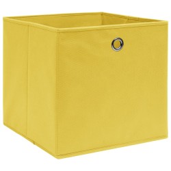 vidaXL Aufbewahrungsboxen 10 Stk. Gelb 32x32x32 cm Stoff