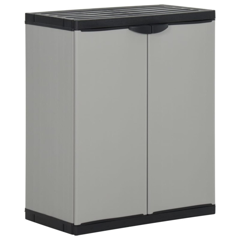 vidaXL Mülltonnenbox Grau und Schwarz 68x40x85 cm PP vidaXL Mülltonnenbox Grau und Schwarz 68x40x85 cm PP