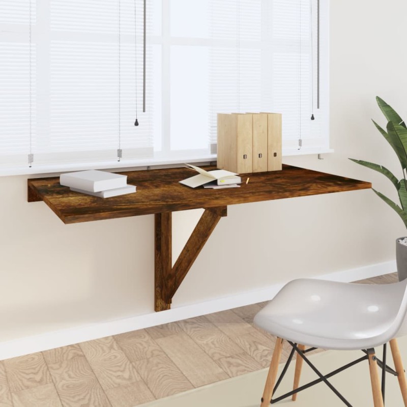 vidaXL Wand-Klapptisch Räuchereiche 100x60x56 cm Holzwerkstoff vidaXL Wand-Klapptisch Räuchereiche 100x60x56 cm Holzwerkstoff