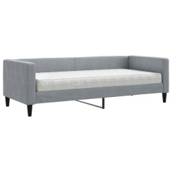 vidaXL Tagesbett mit Matratze Hellgrau 80x200 cm Stoff