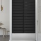 Wandpaneele 12 Stk. Schwarz 60x15 cm Kunstleder 1,08 m² Wandpaneele 12 Stk. Schwarz 60x15 cm Kunstleder 1,08 m²