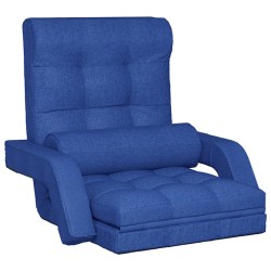 vidaXL Bodenstuhl Klappbar mit Schlaffunktion Blau Stoff