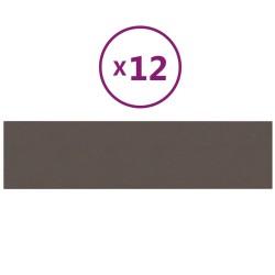 Wandpaneele 12 Stk. Taupe 60x15 cm Stoff 1,08 m²