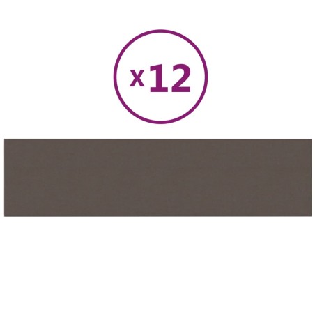 Wandpaneele 12 Stk. Taupe 60x15 cm Stoff 1,08 m²