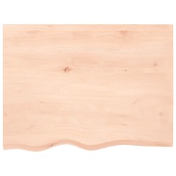 vidaXL Wandregal 80x60x2 cm Massivholz Eiche Unbehandelt