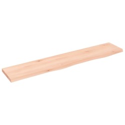 vidaXL Wandregal 100x20x2 cm Massivholz Eiche Unbehandelt