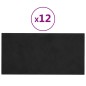Wandpaneele 12 Stk. Schwarz 60x30 cm Samt 2,16 m² Wandpaneele 12 Stk. Schwarz 60x30 cm Samt 2,16 m²