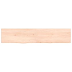 vidaXL Wandregal 140x30x4 cm Massivholz Eiche Unbehandelt