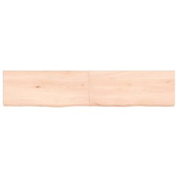 vidaXL Wandregal 140x30x6 cm Massivholz Eiche Unbehandelt