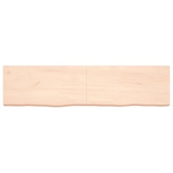 vidaXL Wandregal 160x40x6 cm Massivholz Eiche Unbehandelt