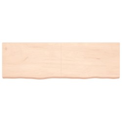 vidaXL Wandregal 160x50x6 cm Massivholz Eiche Unbehandelt