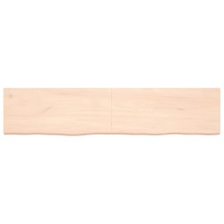 vidaXL Wandregal 180x40x4 cm Massivholz Eiche Unbehandelt
