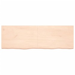 vidaXL Wandregal 180x60x6 cm Massivholz Eiche Unbehandelt
