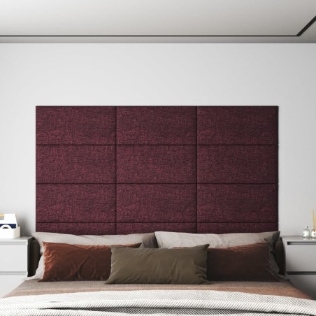 Wandpaneele 12 Stk. Lila 60x30 cm Stoff 2,16 m²
