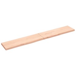 vidaXL Wandregal 200x30x(2-4) cm Massivholz Eiche Unbehandelt