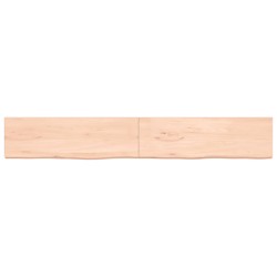 vidaXL Wandregal 200x30x(2-4) cm Massivholz Eiche Unbehandelt
