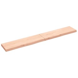 vidaXL Wandregal 200x30x6 cm Massivholz Eiche Unbehandelt