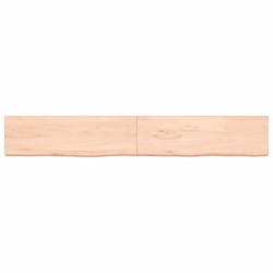 vidaXL Wandregal 200x30x6 cm Massivholz Eiche Unbehandelt