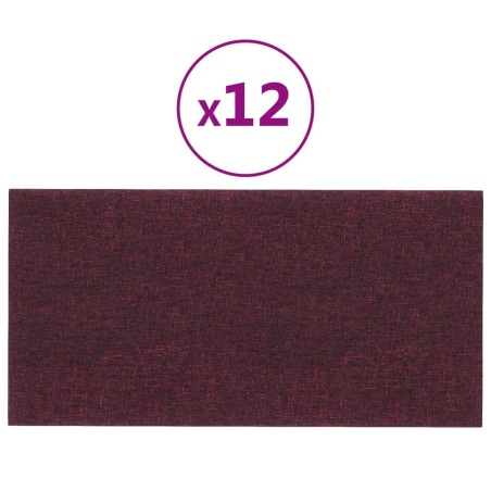 Wandpaneele 12 Stk. Lila 60x30 cm Stoff 2,16 m²