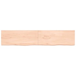 vidaXL Wandregal 200x40x(2-4) cm Massivholz Eiche Unbehandelt