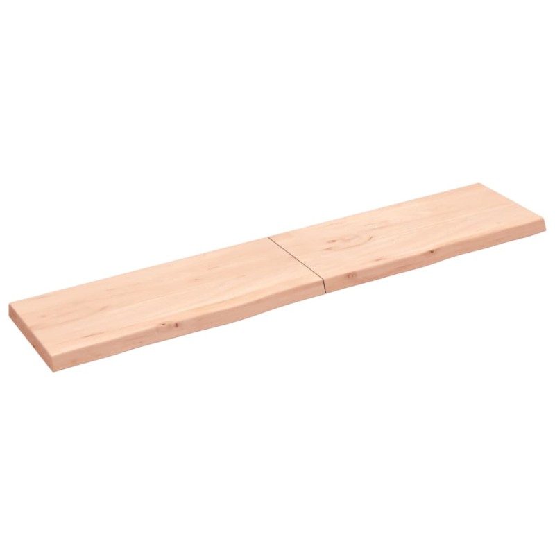 vidaXL Wandregal 200x40x(2-6) cm Massivholz Eiche Unbehandelt vidaXL Wandregal 200x40x(2-6) cm Massivholz Eiche Unbehandelt