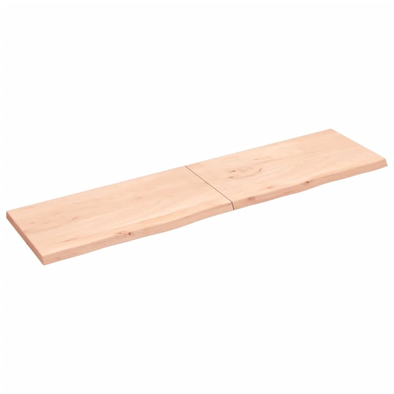 vidaXL Wandregal 200x50x4 cm Massivholz Eiche Unbehandelt vidaXL Wandregal 200x50x4 cm Massivholz Eiche Unbehandelt