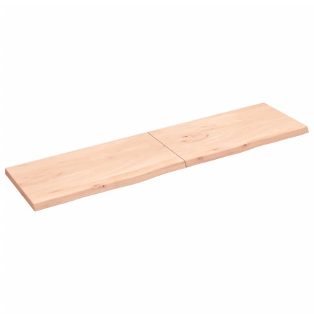vidaXL Wandregal 200x50x4 cm Massivholz Eiche Unbehandelt