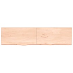 vidaXL Wandregal 200x50x6 cm Massivholz Eiche Unbehandelt
