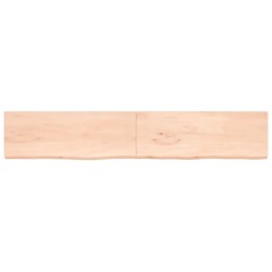 vidaXL Wandregal 220x40x4 cm Massivholz Eiche Unbehandelt