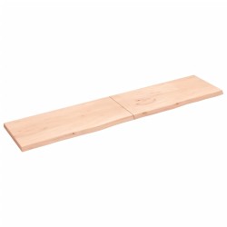 vidaXL Wandregal 220x50x4 cm Massivholz Eiche Unbehandelt