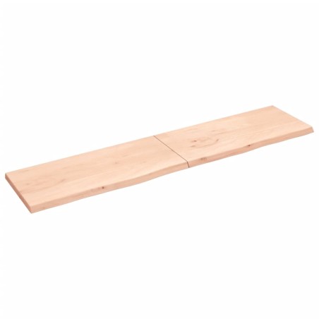 vidaXL Wandregal 220x50x4 cm Massivholz Eiche Unbehandelt