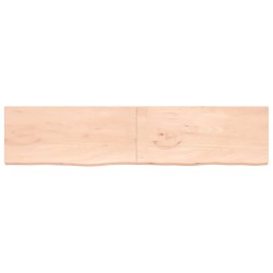 vidaXL Wandregal 220x50x4 cm Massivholz Eiche Unbehandelt