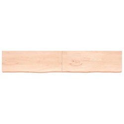 vidaXL Wandregal 220x40x6 cm Massivholz Eiche Unbehandelt