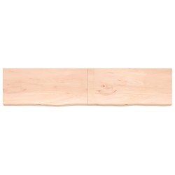 vidaXL Wandregal 220x50x6 cm Massivholz Eiche Unbehandelt
