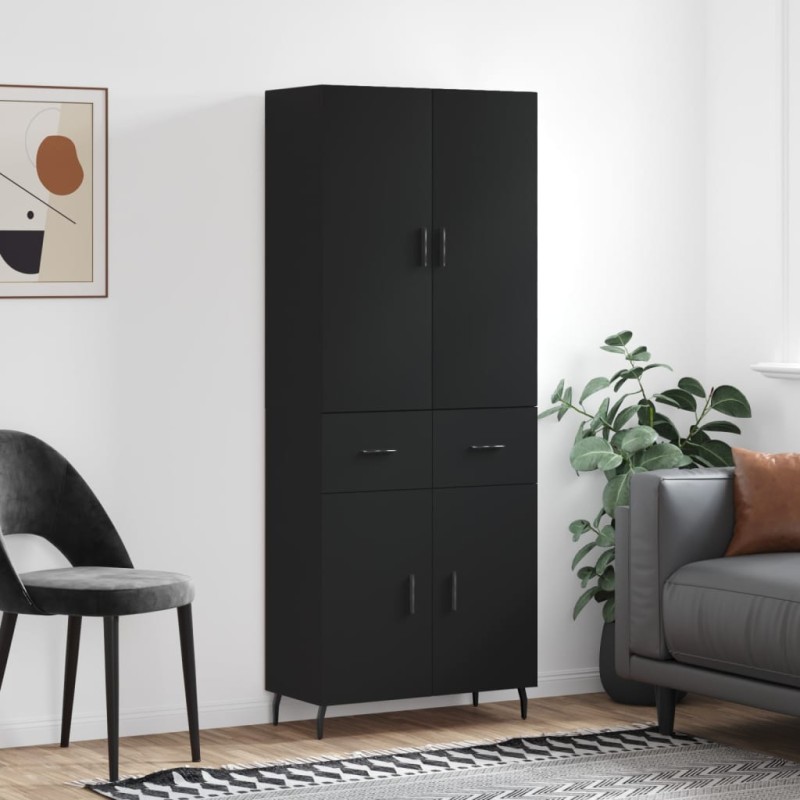Highboard Schwarz 69,5x34x180 cm Holzwerkstoff Highboard Schwarz 69,5x34x180 cm Holzwerkstoff