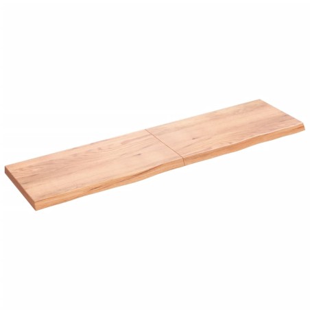 vidaXL Wandregal Hellbraun 200x50x(2-6) cm Massivholz Eiche Behandelt