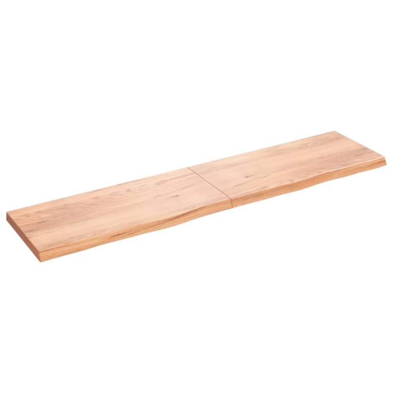 vidaXL Wandregal Hellbraun 220x50x6 cm Massivholz Eiche Behandelt vidaXL Wandregal Hellbraun 220x50x6 cm Massivholz Eiche Behandelt