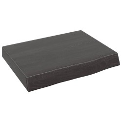 vidaXL Wandregal Dunkelbraun 40x30x(2-6) cm Massivholz Eiche Behandelt