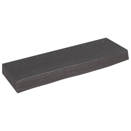 vidaXL Wandregal Dunkelgrau 60x20x6 cm Massivholz Eiche Behandelt
