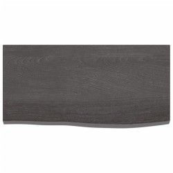 vidaXL Wandregal Dunkelgrau 60x30x2 cm Massivholz Eiche Behandelt