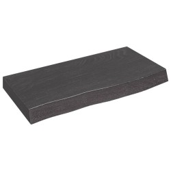 vidaXL Wandregal Dunkelgrau 60x30x6 cm Massivholz Eiche Behandelt