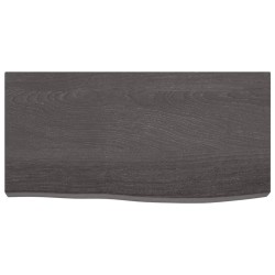vidaXL Wandregal Dunkelgrau 60x30x6 cm Massivholz Eiche Behandelt